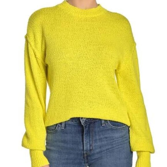 ABOUND Yellow Knit Sweater XS Women’s Long Sleeve Crewneck Fall Top NWT - Picture 1 of 11